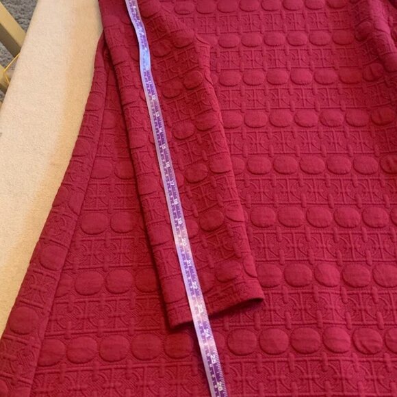 Shangyu Deep Red Mock Turtleneck Quilted Dress - Size L - Picture 8 of 8